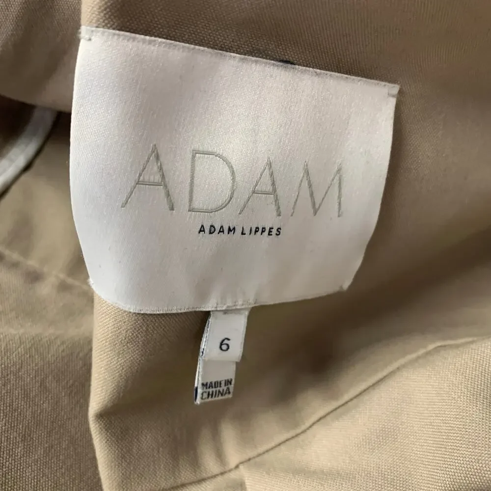 ADAM LIPPES Size 6 Khaki Cotton Blend Military Jacket